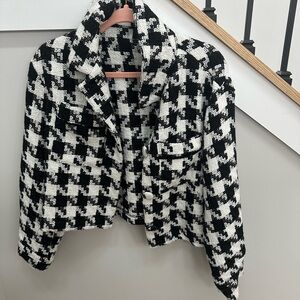 Vici Black and White Checkered Blazer